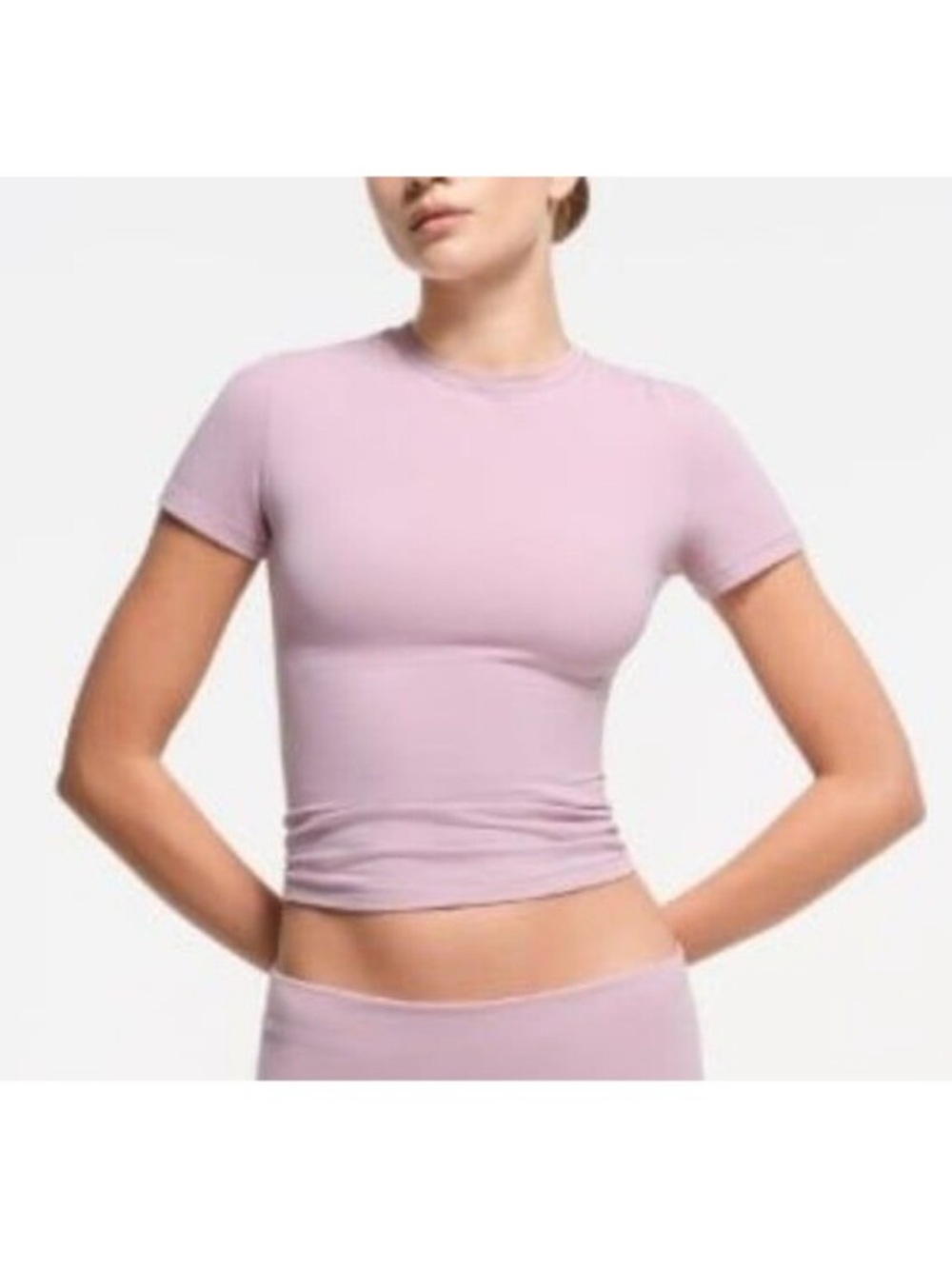 SKIMS Cotton Jersey T-Shirt Short Sleeve Dusk Pink Top - Size Small
